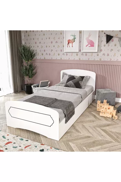 Hayal Single MDF Bed Frame White - Compatible with Cm X Cm Mattresses