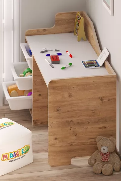 Children's Study Desk Cm 3-Basket Children's Study Desk (CHAIR NOT INCLUDED)