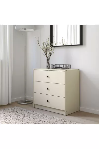 3-Drawer Dresser, Gursken MeridyenDukkan Light Beige Color cm