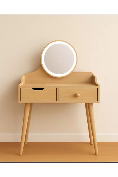 Coiffeuse moderne avec miroir et éclairage LED en MDF de qualité premium de 1ère classe (K)