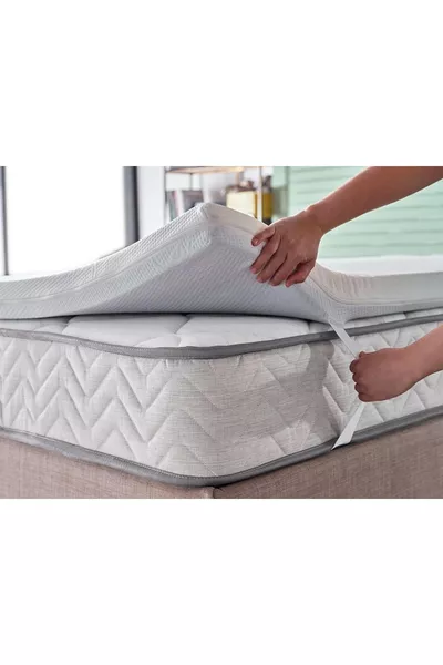 Protège-matelas avec housse lavable et fermeture éclair, simple et double