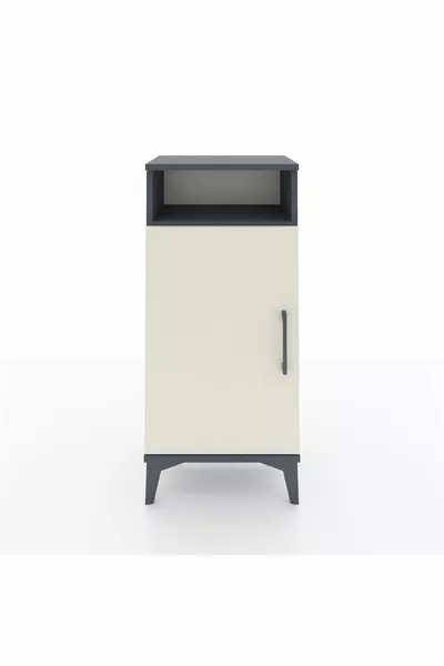 Arges Commode 3-Shelf Single Door Anthracite-Ash