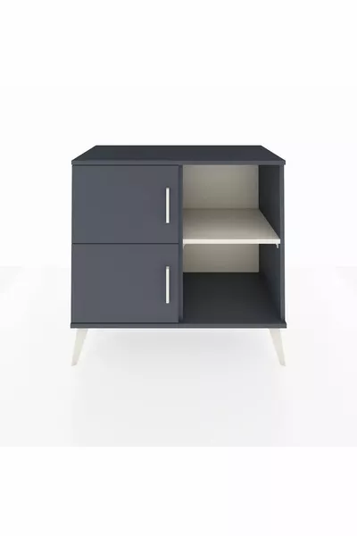 Hyperion Dresser 2-Shelf 2-Door Anthracite-Anthracite/Marble
