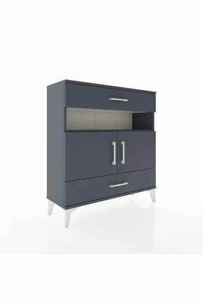Комод Arges с 3 полками, 2 ящиками и 2 дверцами, антрацит-антрацит