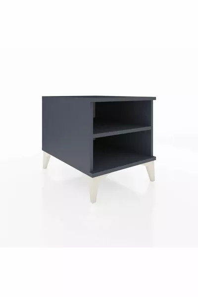 Kronos Nightstand Single Shelf Anthracite-Anthracite