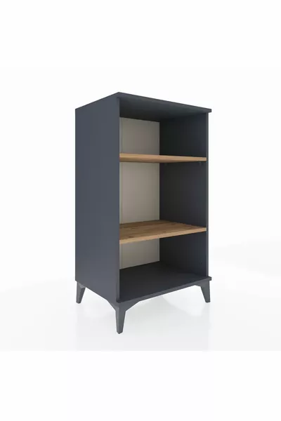 Chevet Hyperion à 2 étagères Anthracite-Bois de pin