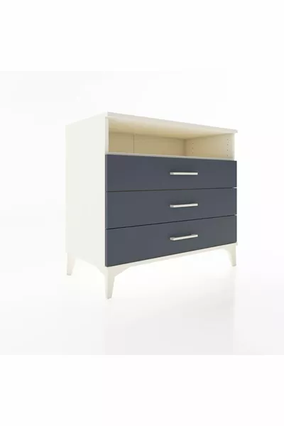 Commode Hyperion à une étagère et trois tiroirs Agate-Anthracite