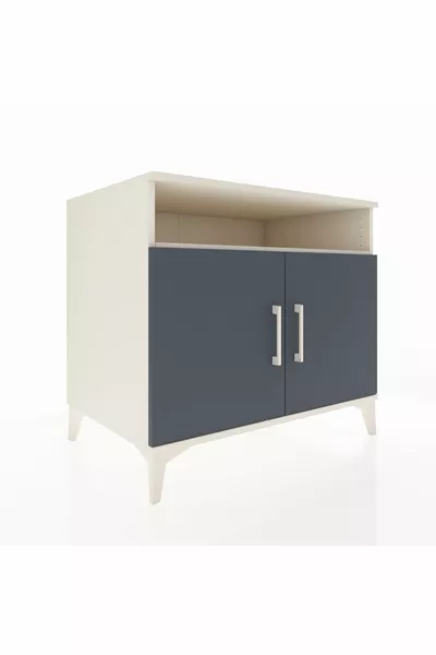 Commode Kronos 2 étagères 2 portes Pierre de Lune-Anthracite