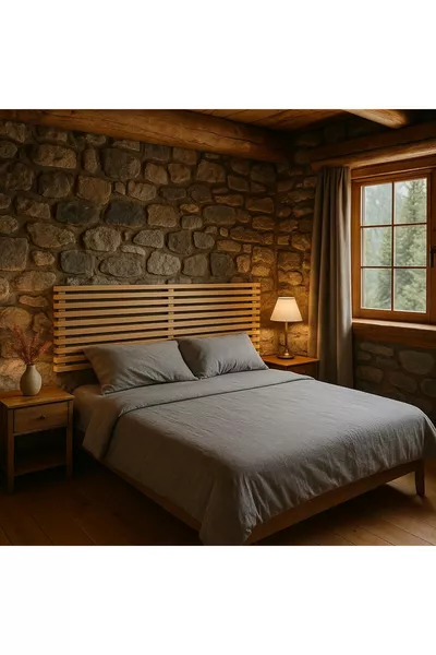 cm Solid Wood 2-Shelf Headboard cm X cm Solid Natural Pine