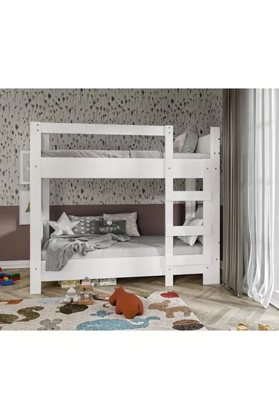 Letto a castello bianco a due piani Amanos