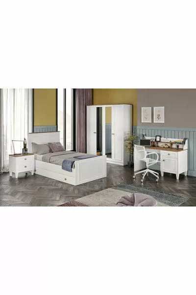 Armoire/Penderie Smart 4 Portes avec Miroir (% MDF)