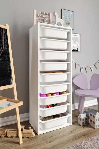% MDF - Armadio per Giocattoli XL Mono a 9 Cassetti