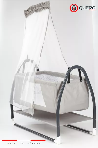 Berceau Koza Anne, Balancement, Fixe, Avec Panier, Avec Tulle, Berceau de * cm, Matelas Épais