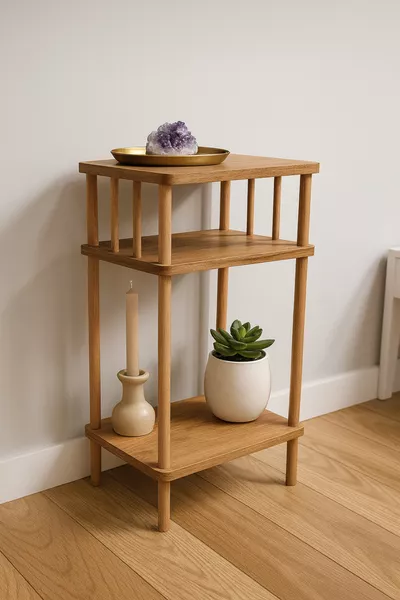 2-Shelf Corner and Side Table - Nightstand – Multi-Purpose Modern Convertible Table