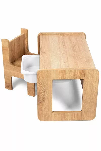 Children's Play, Activity and Event Table, Walnut-White, mm First Grade MDF