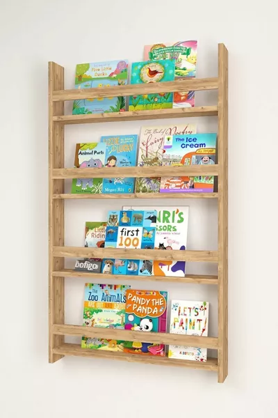 4-Shelf X Cm Montessori Bookshelf Educational Children's Pine Bookshelf