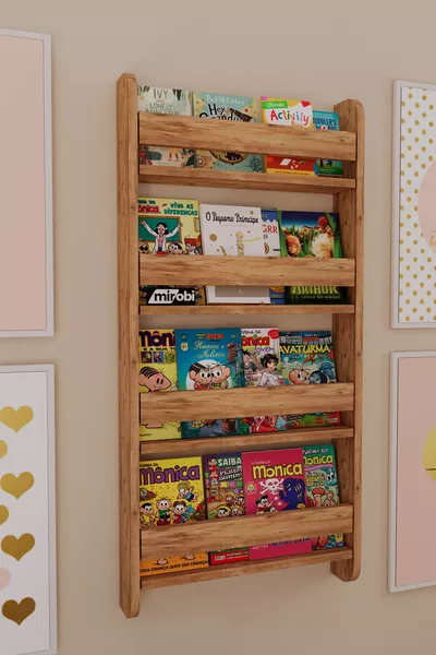 Lino 4-Shelf Montessori Bookshelf Educational Children's Library Kids' Room Bookshelf Atlantic Pine