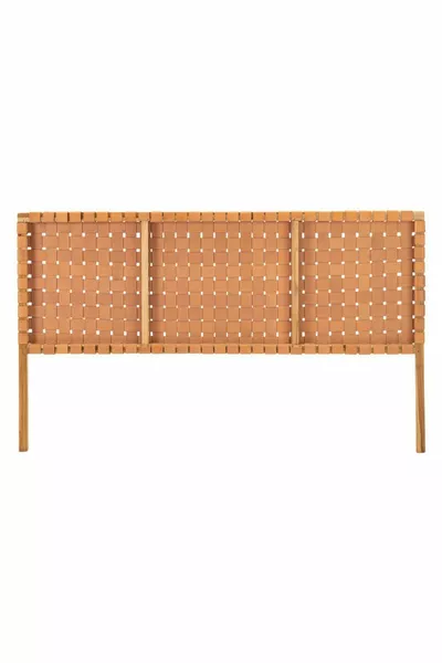 Testiera del letto in vera pelle intrecciata in legno