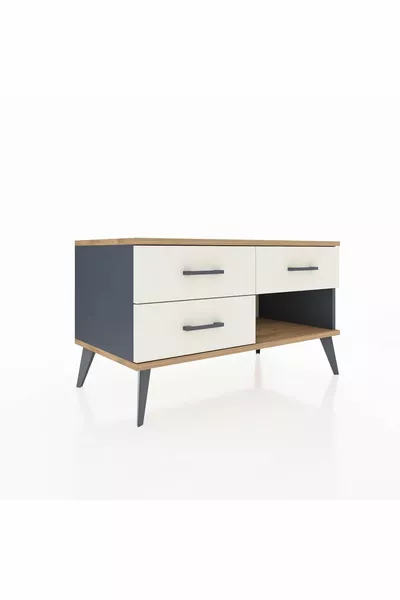 Hyperion Dressoir 3 Lades Antraciet-Ceder/Marmer