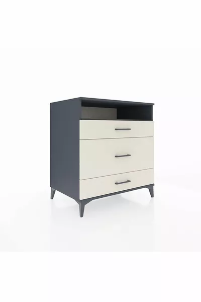 Kronos Dressoir Enkel Plank 3 Laden Antraciet-Leisteen