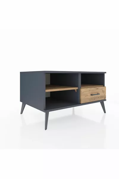 Comò Kronos con 2 Ripiani e 1 Cassetto Antracite-Pino