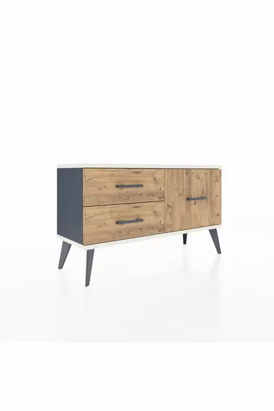 Arges Kommode 3 Regale Anthrazit-Stein/Pinie
