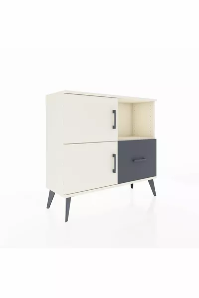 Arges Dresser with 2 Shelves, 1 Drawer, and 2 Doors Aytaşı-Aytaşı/Anthracite