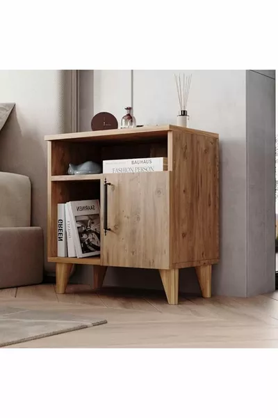 Chevet Home Enda Kommen à 3 Compartiments avec Porte Pin Atlantique