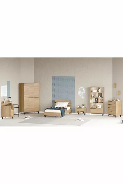 Ensemble de 5 pièces pour chambre jeune Bohem avec panier -S