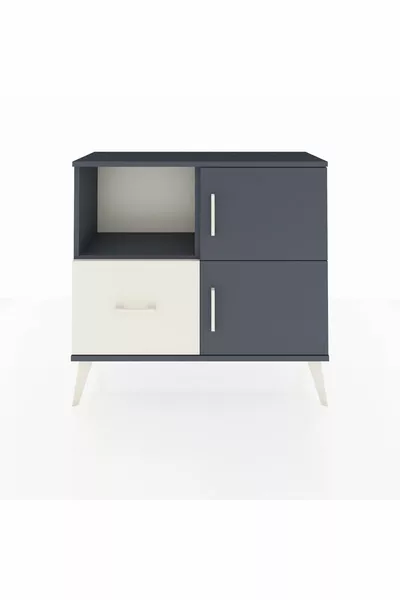 Arges Dresser with 2 Shelves, 1 Drawer, 2 Doors, Anthracite-Anthracite/Chalk