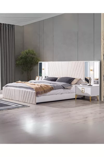 Rio Gold Yatak Odası Takımı (Dolap + Şifonyer + Komodin + Karyola)