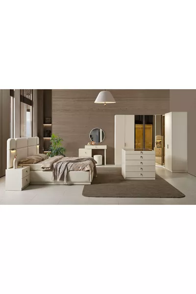 Sofya-Lattenrost-Schlafzimmer - Eckschrank