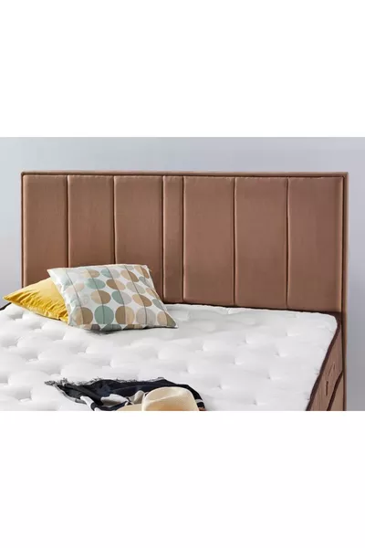 Tête de Lit Niron Comfort - Tête de Lit Luxueuse pour Lit Double en Tissu Café au Lait