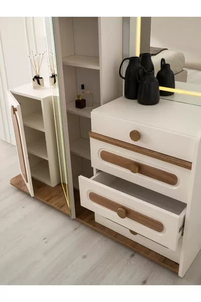 طقم غرفة نوم بمصباح LED وقاعدة MDF على شكل قبة