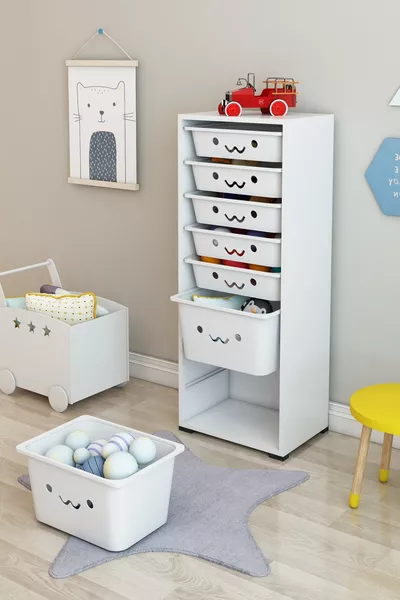 KIDS 7 Basket Smiling Toy Cabinet Toy Box Toy Storage Box