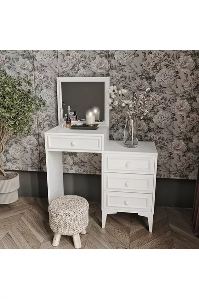 Stella Country Stile Tavolo da Trucco con Specchio - Completamente in MDF di Prima Qualità