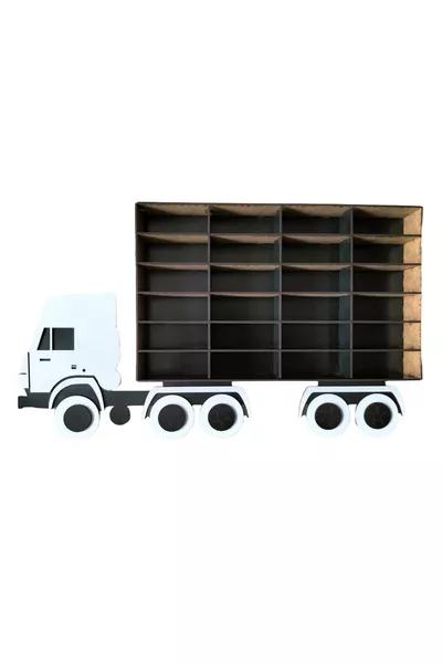 Étagère pour jouets voiture pour chambre d'enfant à deux wagons, camion avec capacité de véhicules, cm