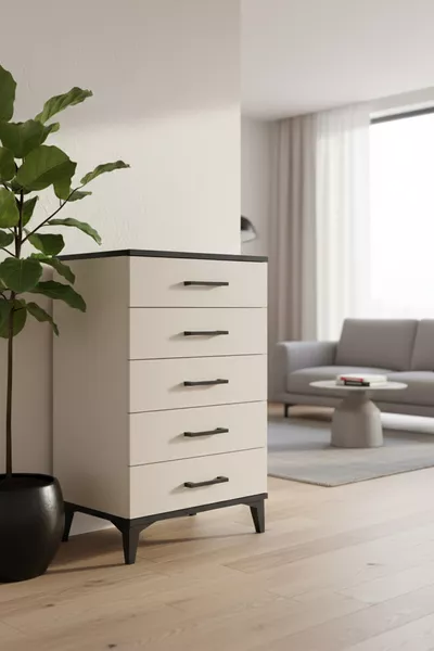 Silva Chest of Drawers 5-Drawer Anthracite-Sandstone | Stylish and Practical