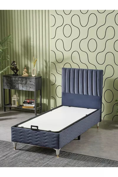 Ezgi Single-Person 3-Piece Set Bed + Base + Headboard