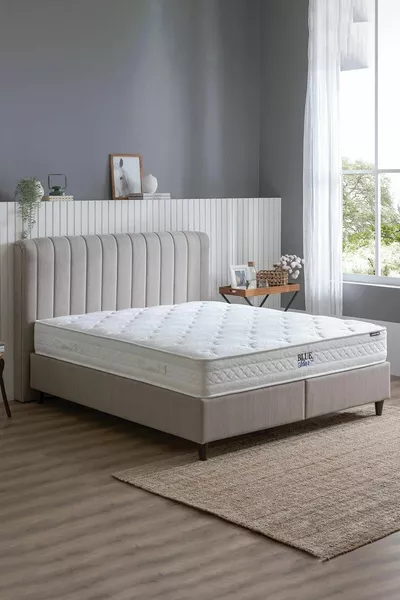 Blue Star Bett, Lento Untergestell, Somni Kopfteil 3-teiliges Set - Beige
