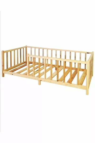 Unisex Montessori Baby- und Kinderbett aus Naturholz