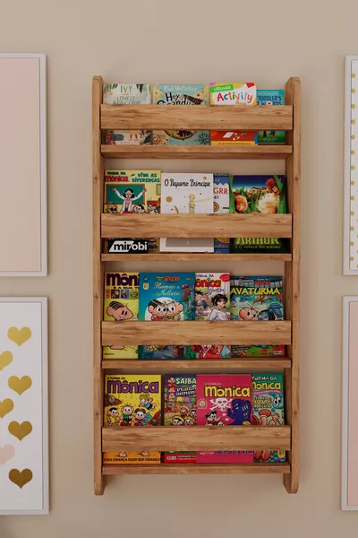 Lino 4-Shelf Montessori Bookshelf Educational Children's Library Kids' Room Bookshelf Atlantic Pine