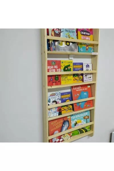Étagère Murale Montessori Éducative en Bois pour Chambre d'Enfant, 4 Compartiments, Cm x Cm x 6 Cm