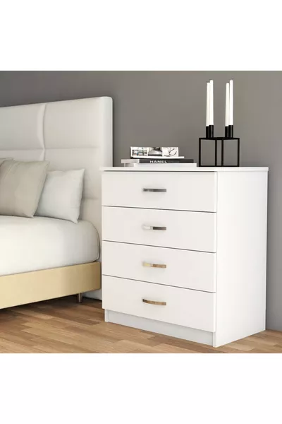 Witte ladekast met 4 lades - 