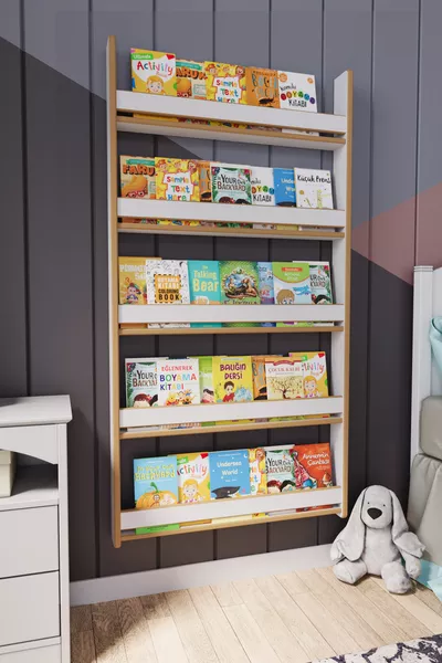 Montessori 5-Shelf MDF Children's Bookshelf * Cm White
