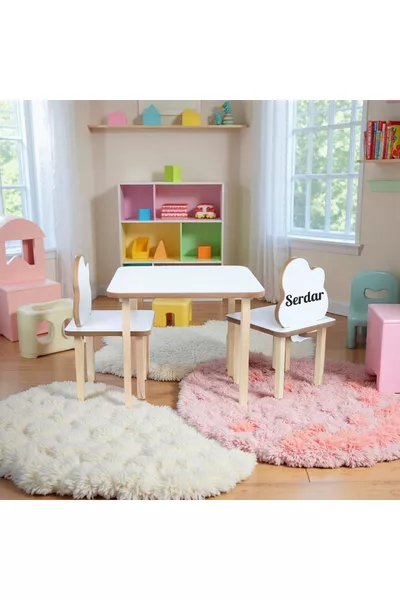 Kids Table and 2 Chair Set Activity Table Children's Furniture Study Table Chair