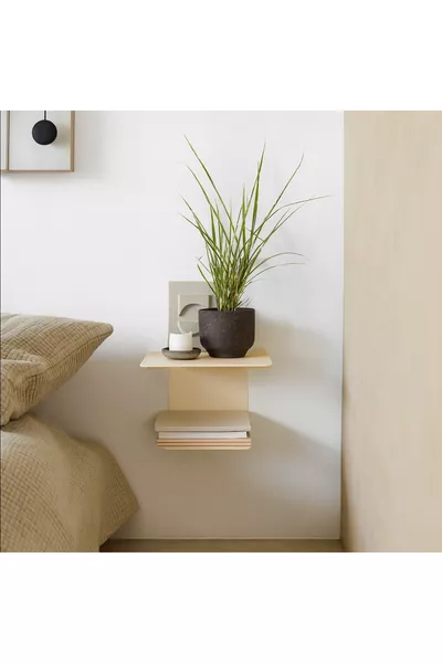 Table de chevet Vare Metal, table de chevet moderne, étagère d'accessoires, table de chevet avec étagère