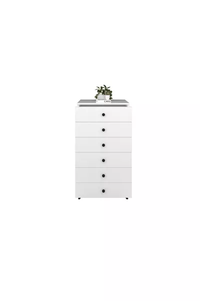 Simple Dresser 6 Drawers WHITE