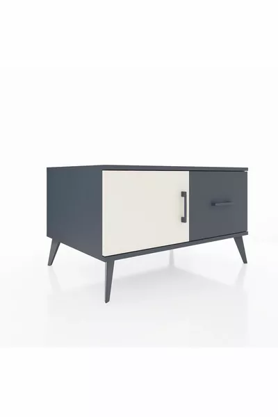 Kronos Dressoir Met Één Plank, Eén Lade, Eén Deur Antraciet-Steen/Antraciet