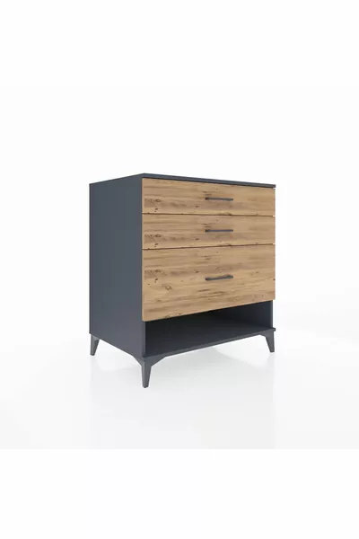 Kronos Dressoir 3 Lades Antraciet-Ceder